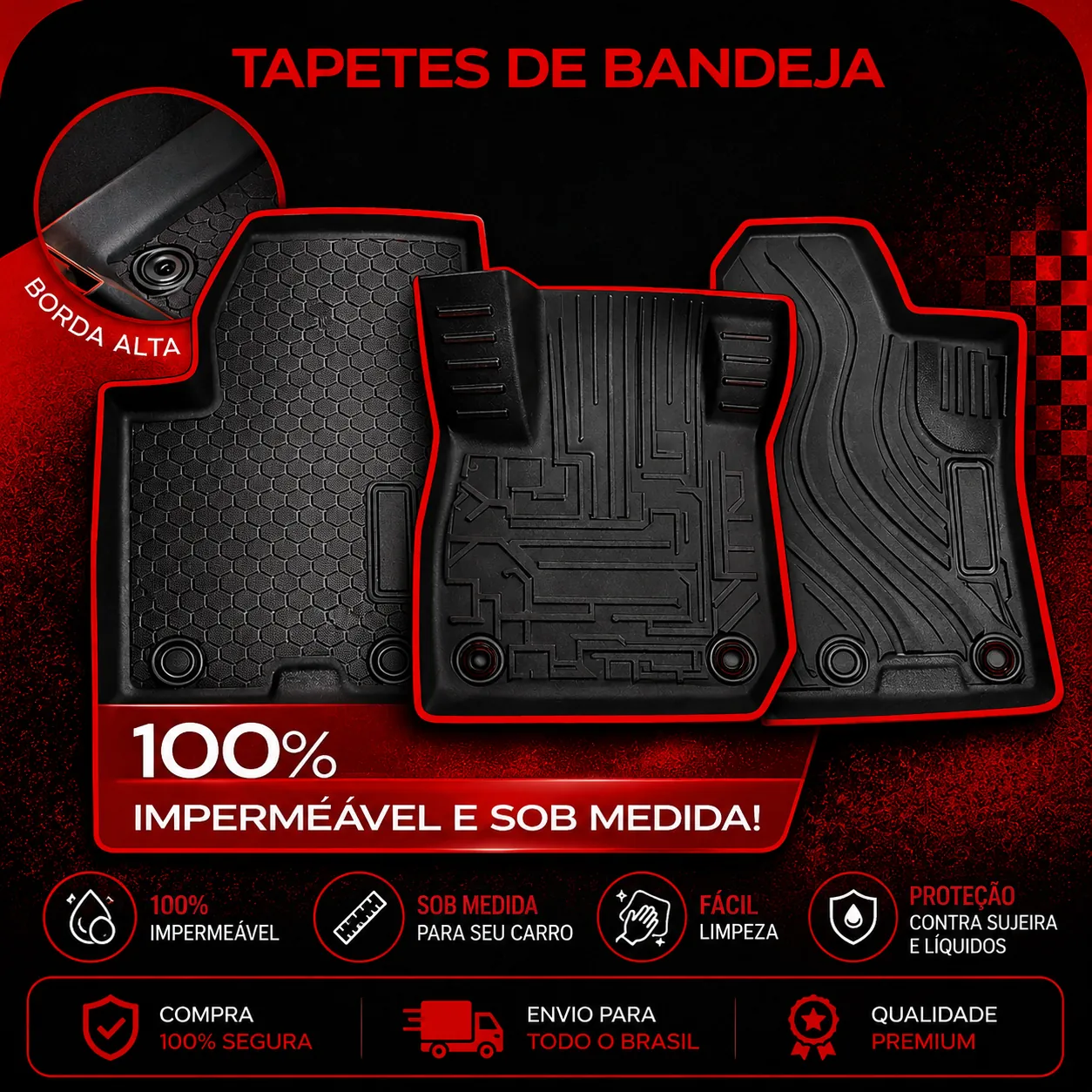 Tapete Bandeja Sob Medida — Proteção Total para seu Carro